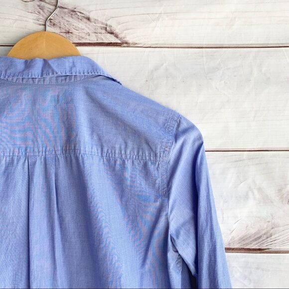 J. Crew End-on-End Long Sleeve Cotton Blue Button Down Workshirt - Picture 8 of 8